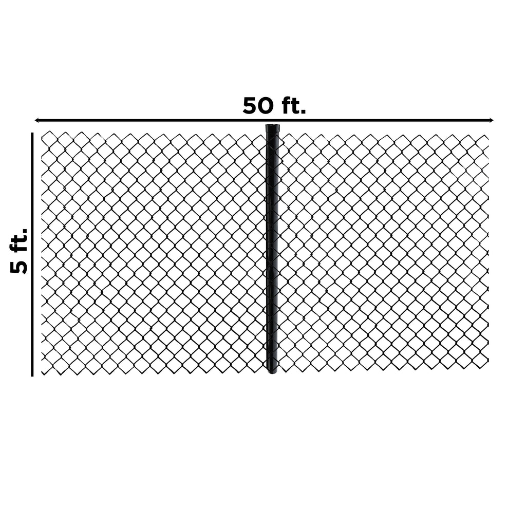 Black PVC Coated Steel Chain Link Fence X242417