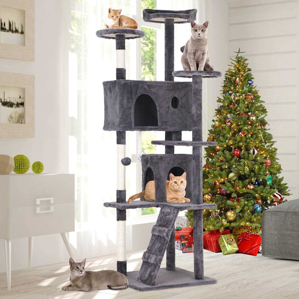 70-in Cat Tree Tower with Scratching Post M235