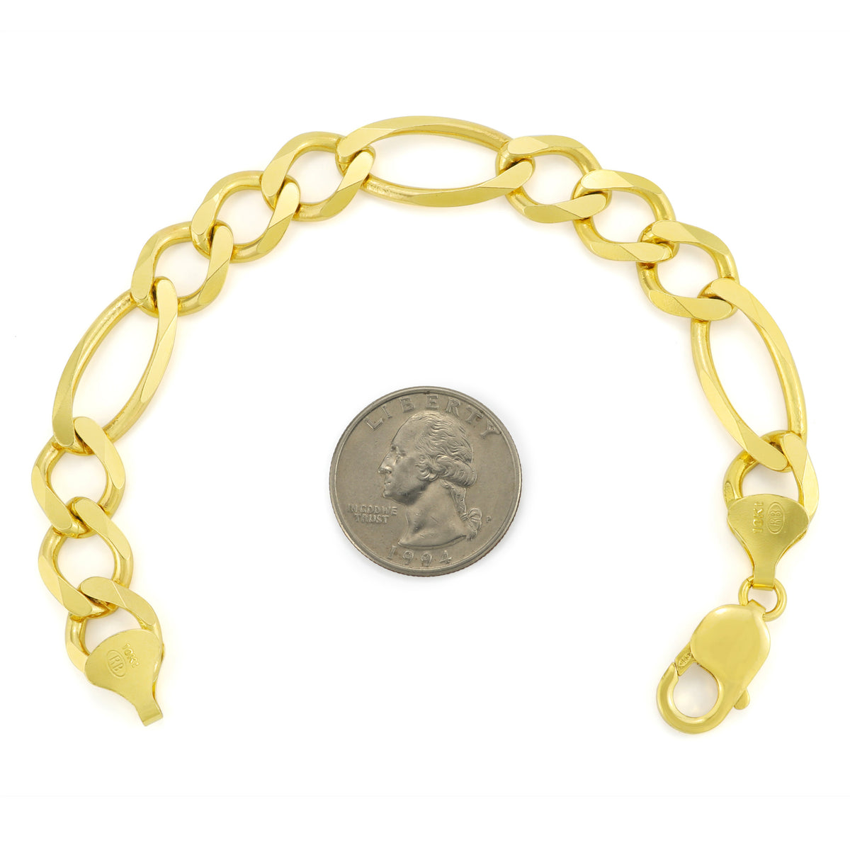 10k Yellow Gold Figaro Chain Link Bracelet A220861