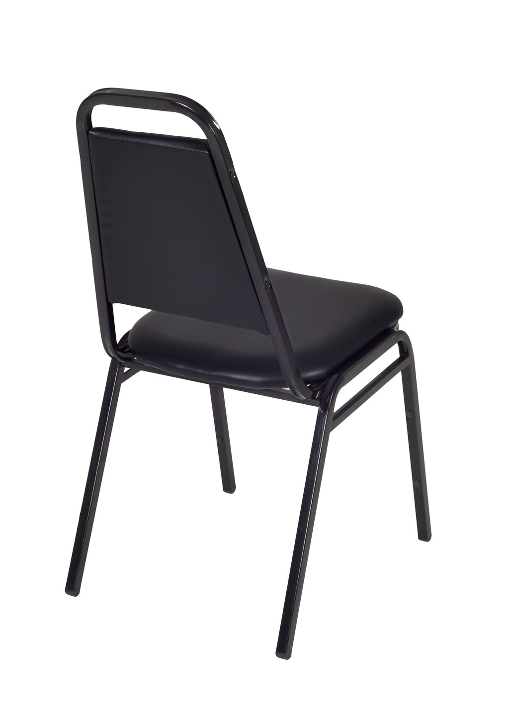Maple Round Breakroom Table and 4 Black Stack Chairs K651081