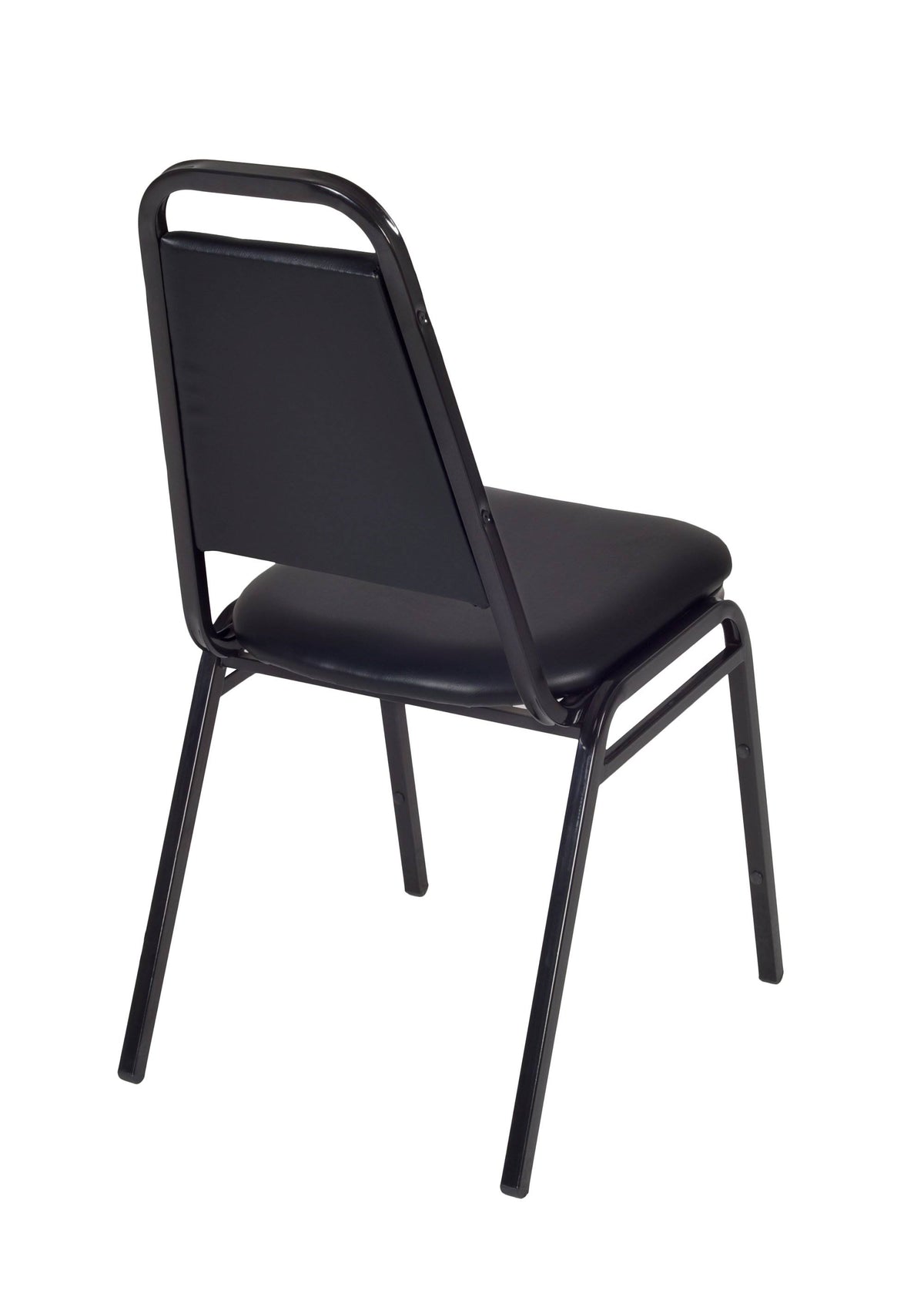 Maple Round Breakroom Table and 4 Black Stack Chairs K651081