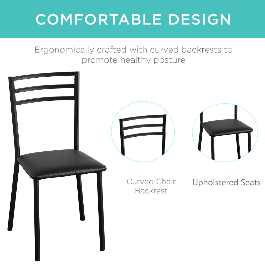 Set of 2 Black Cushioned Dining Chairs V394737
