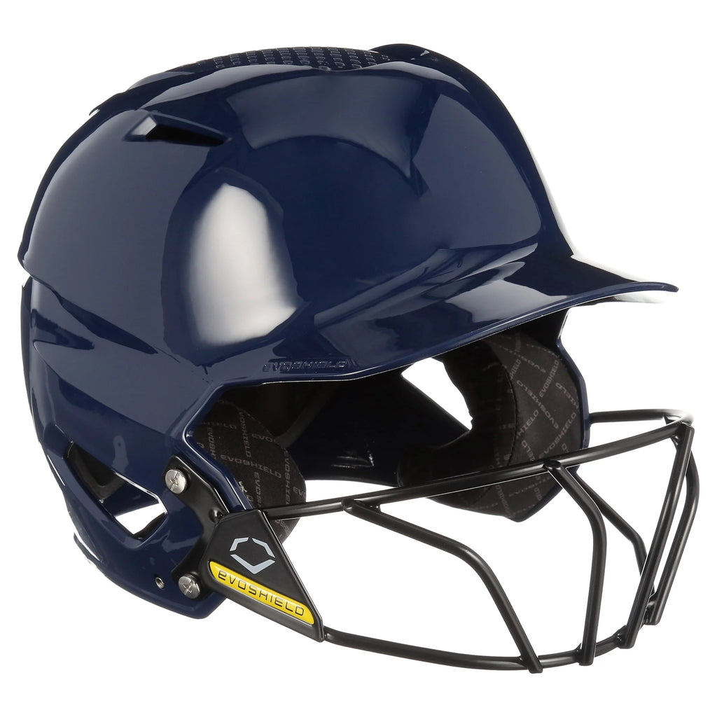 Youth Navy Gloss Finish Batting Helmet with Facemask I559794