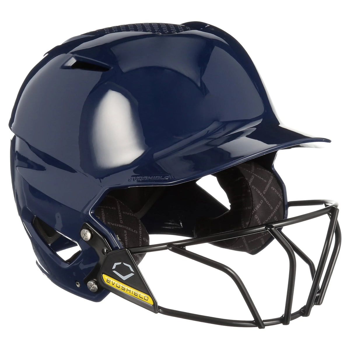 Youth Navy Gloss Finish Batting Helmet with Facemask I559794