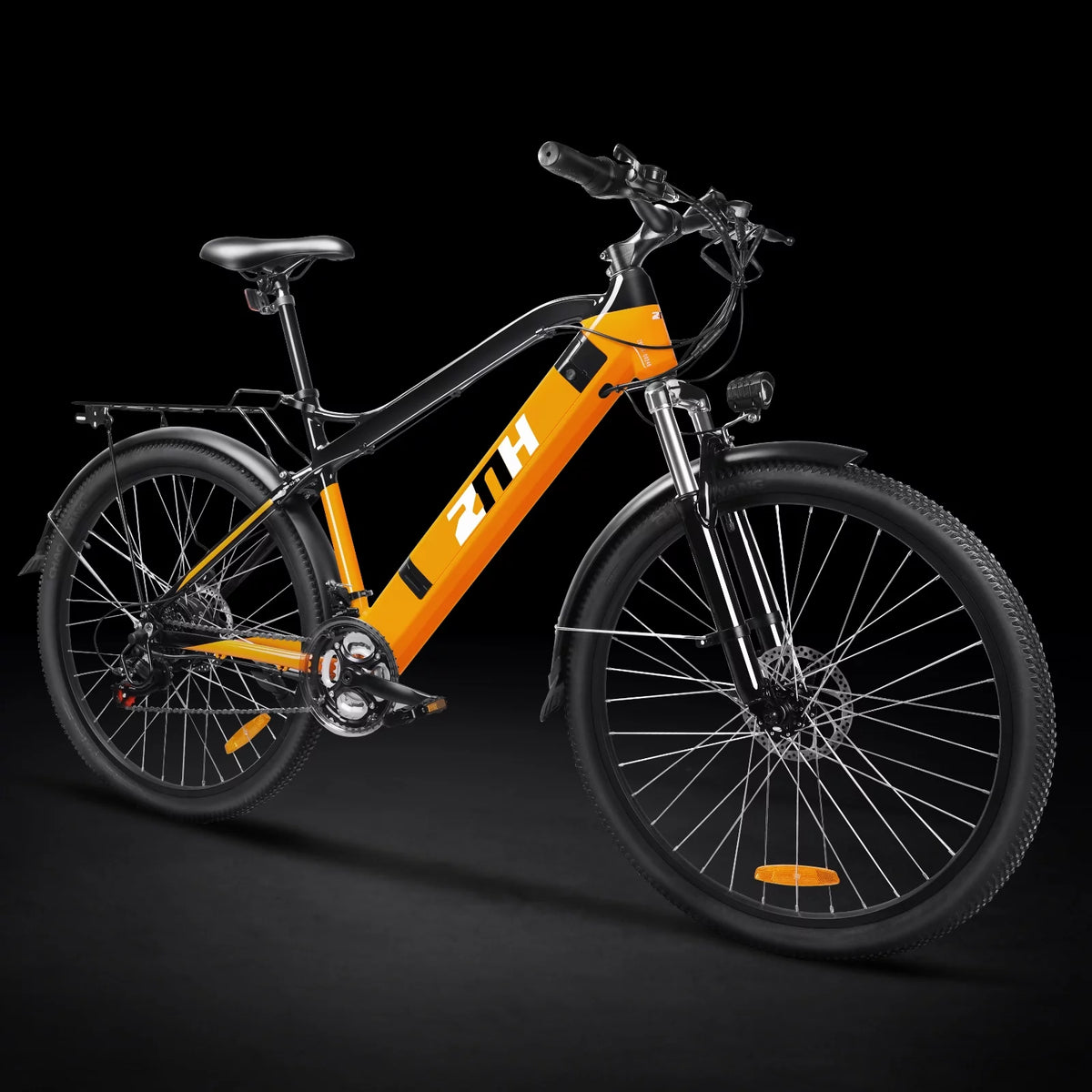 26'' Electric Mountain Bike 350W Removable Battery 7 Speeds Orange J3841
