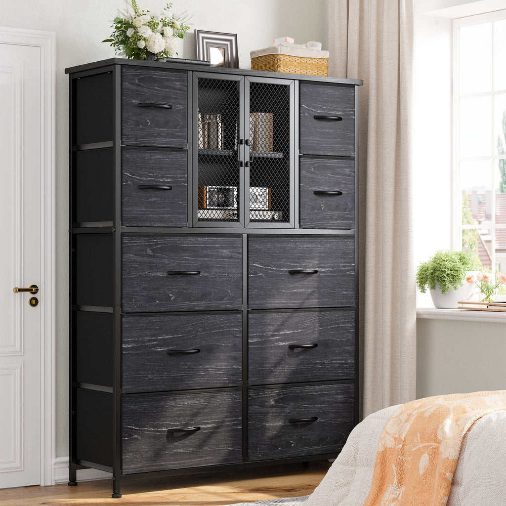 Tall Fabric Dresser with 10 Drawers D9702