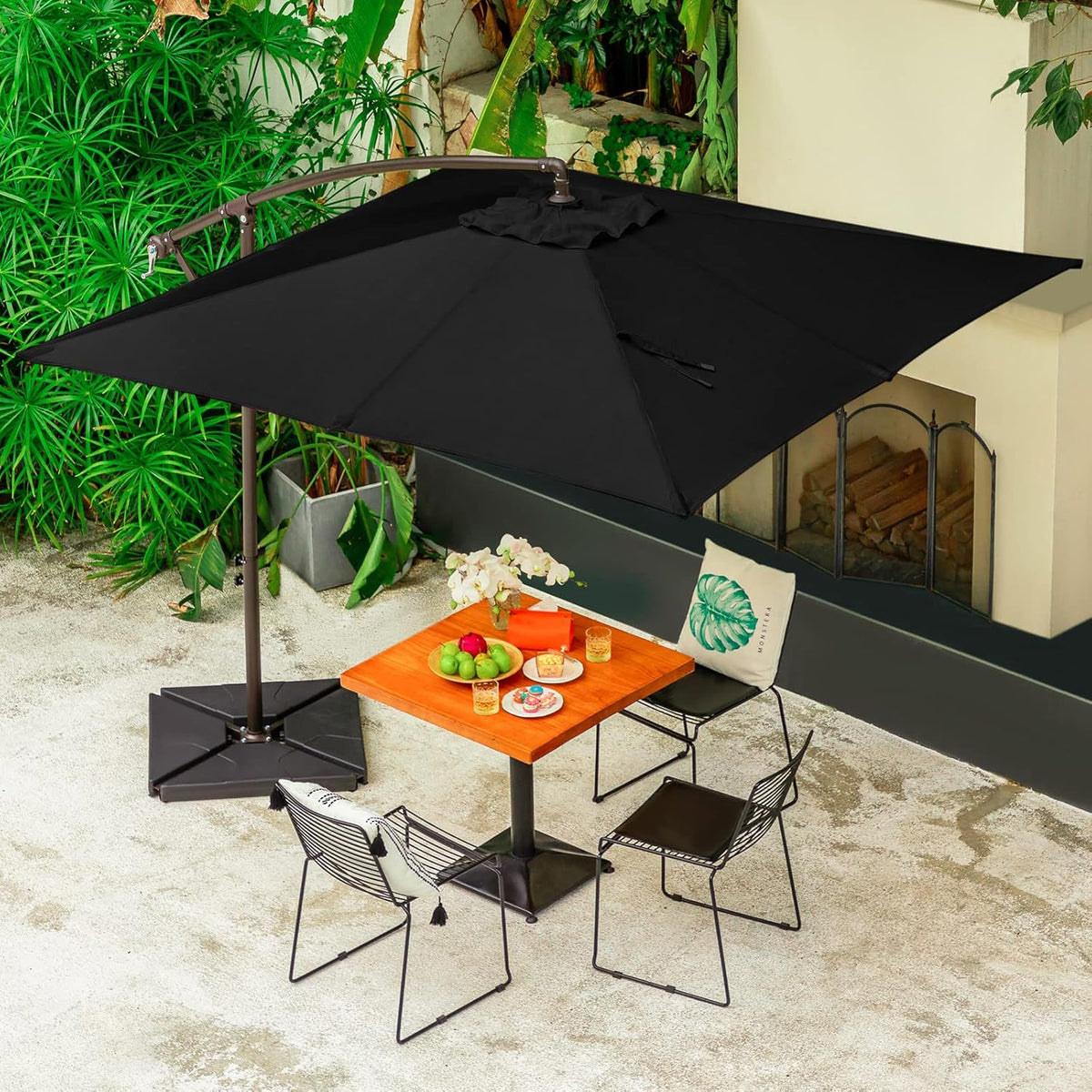 10ft Outdoor Umbrella with Base F339516