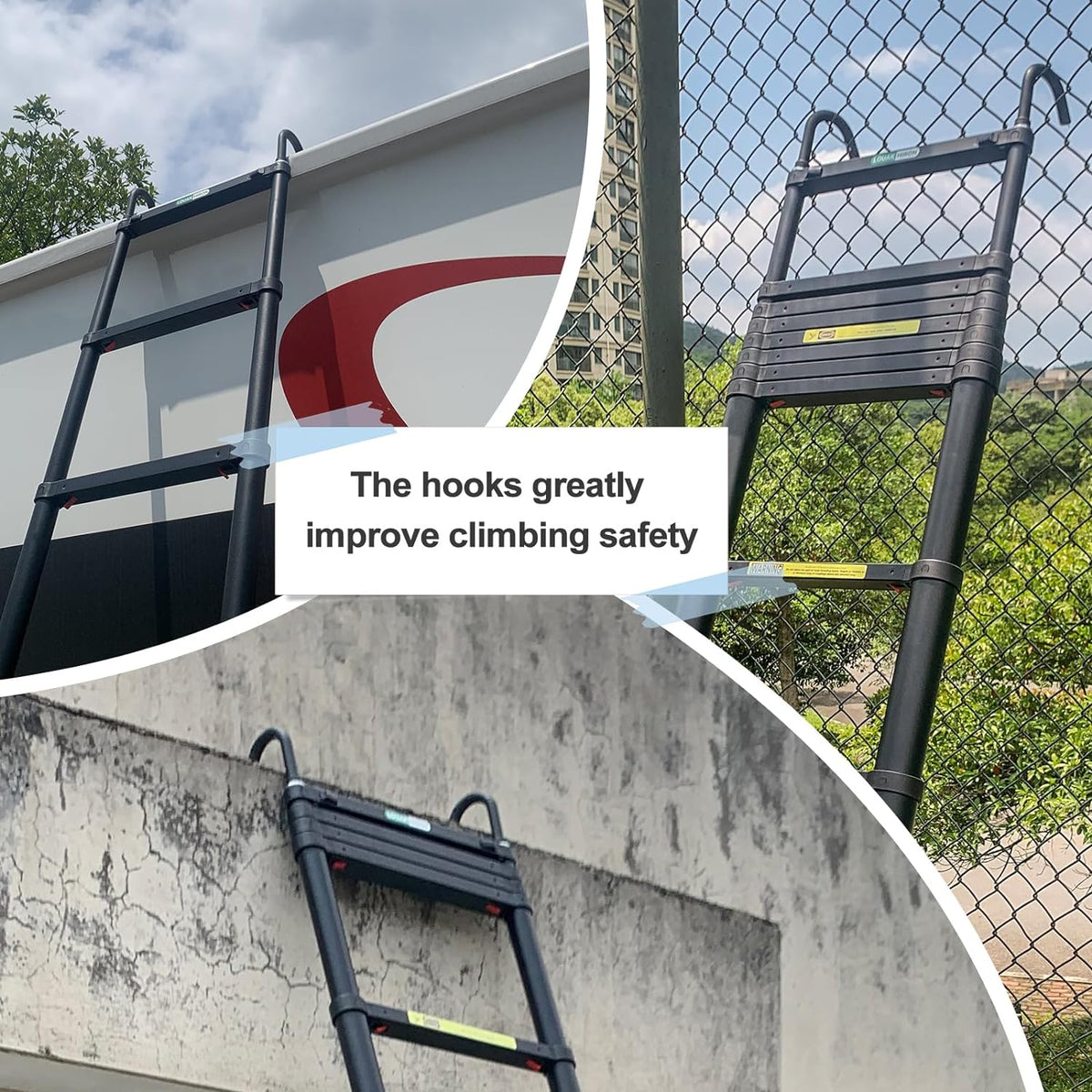 Telescoping Aluminum Extension Ladder 15 FT 330 Pound Capacity Z985