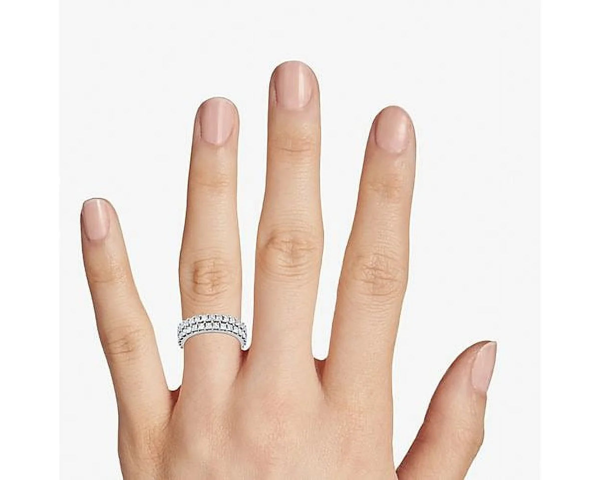14K White Gold Diamond Eternity Band Size 7 N977