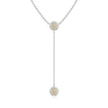 14K White Gold Opal Pendant Necklace K44247