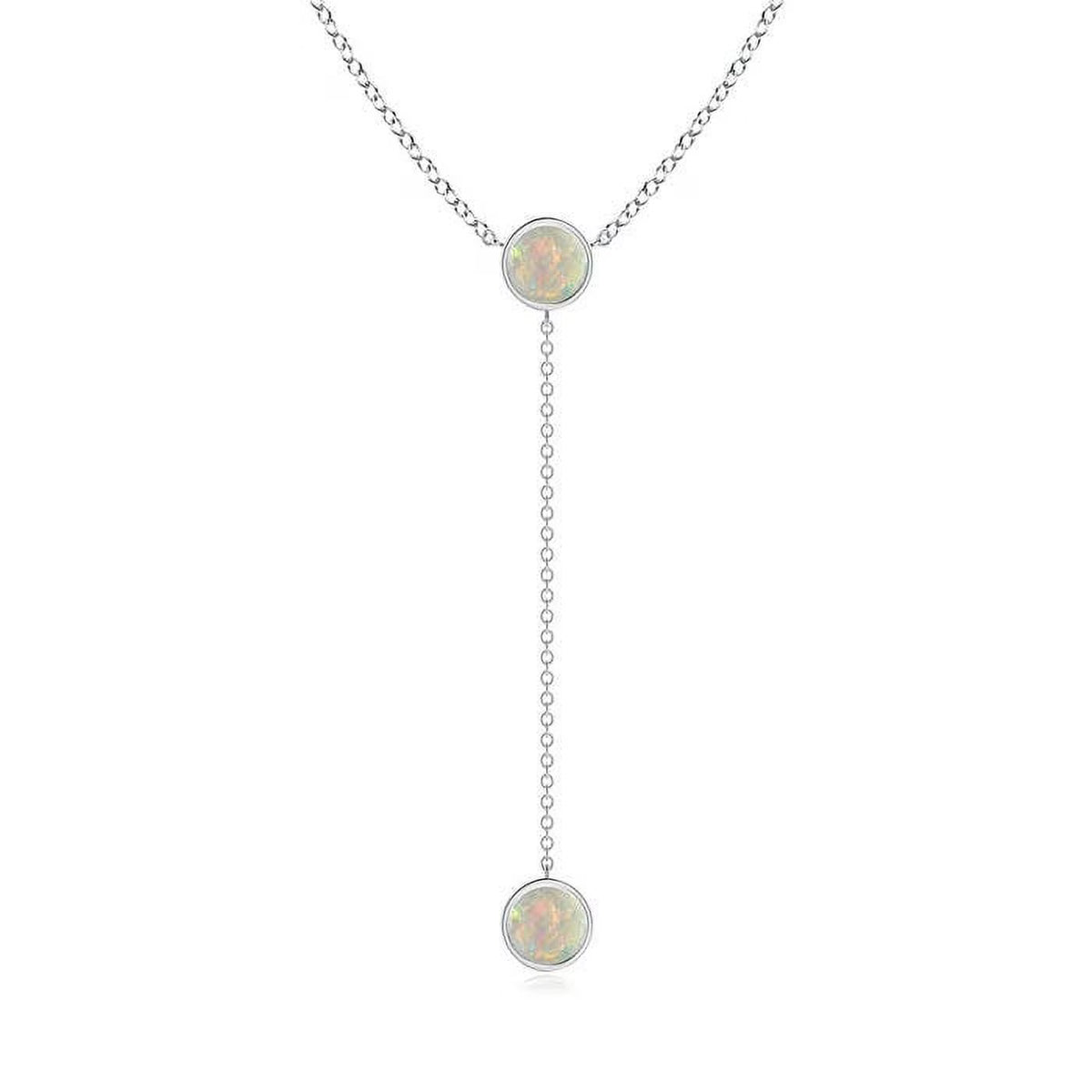 14K White Gold Opal Pendant Necklace K44247