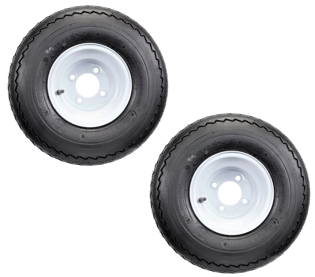 Golf Cart Tires On Rims 18X8.50-8 White 4 Lug A6644