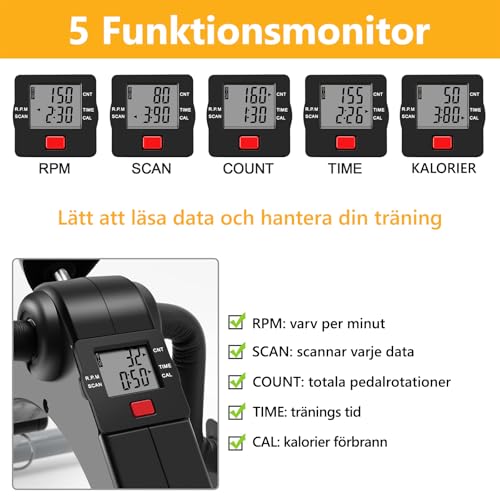 Under Desk Pedal Exerciser Mini Bike with LCD Display J832