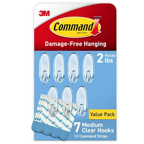 Clear Medium Hooks, 7 Hooks, 12 Strips Z885761