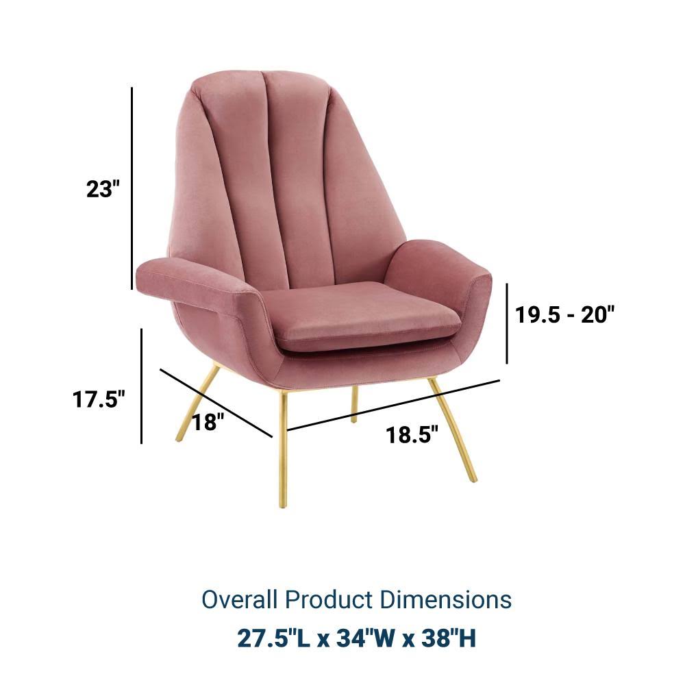 Dusty Rose Velvet Accent Armchair E458