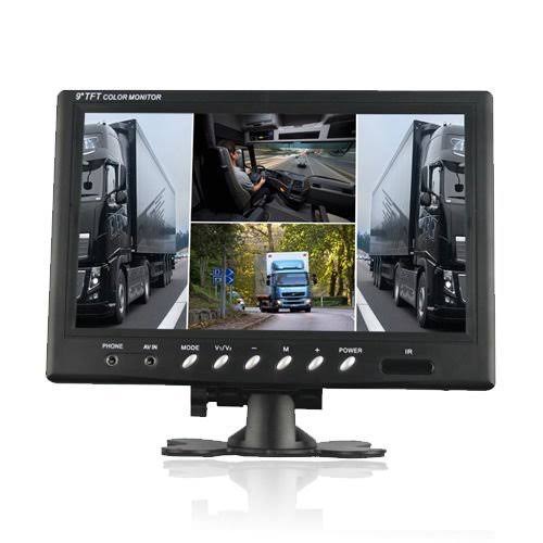 9 inch 16:9 HD 4 Split Quad Color TFT LCD Display Monitor Car Rear View Monitor L596
