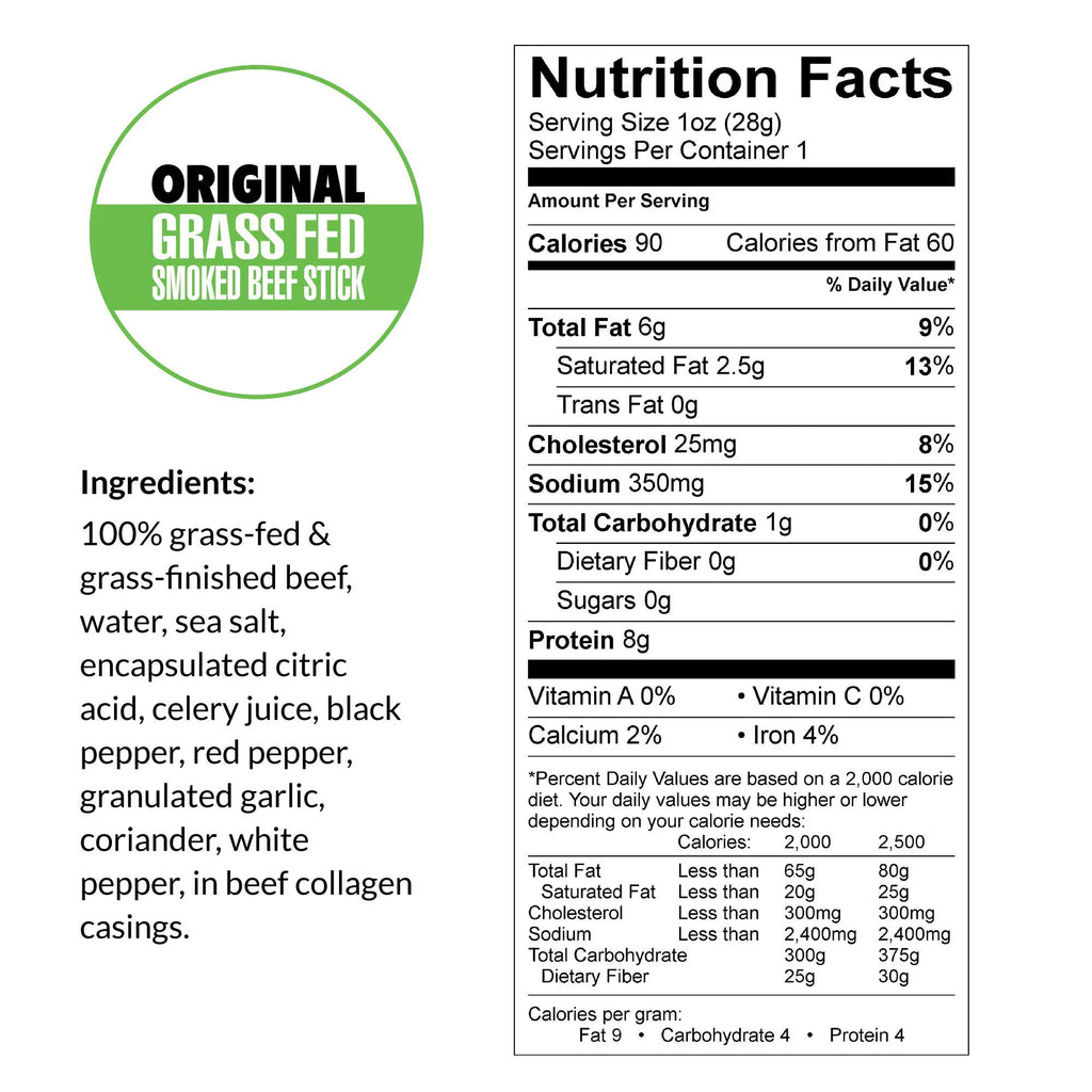 Beef Sticks No Sugar 24 Count 1 oz O16101
