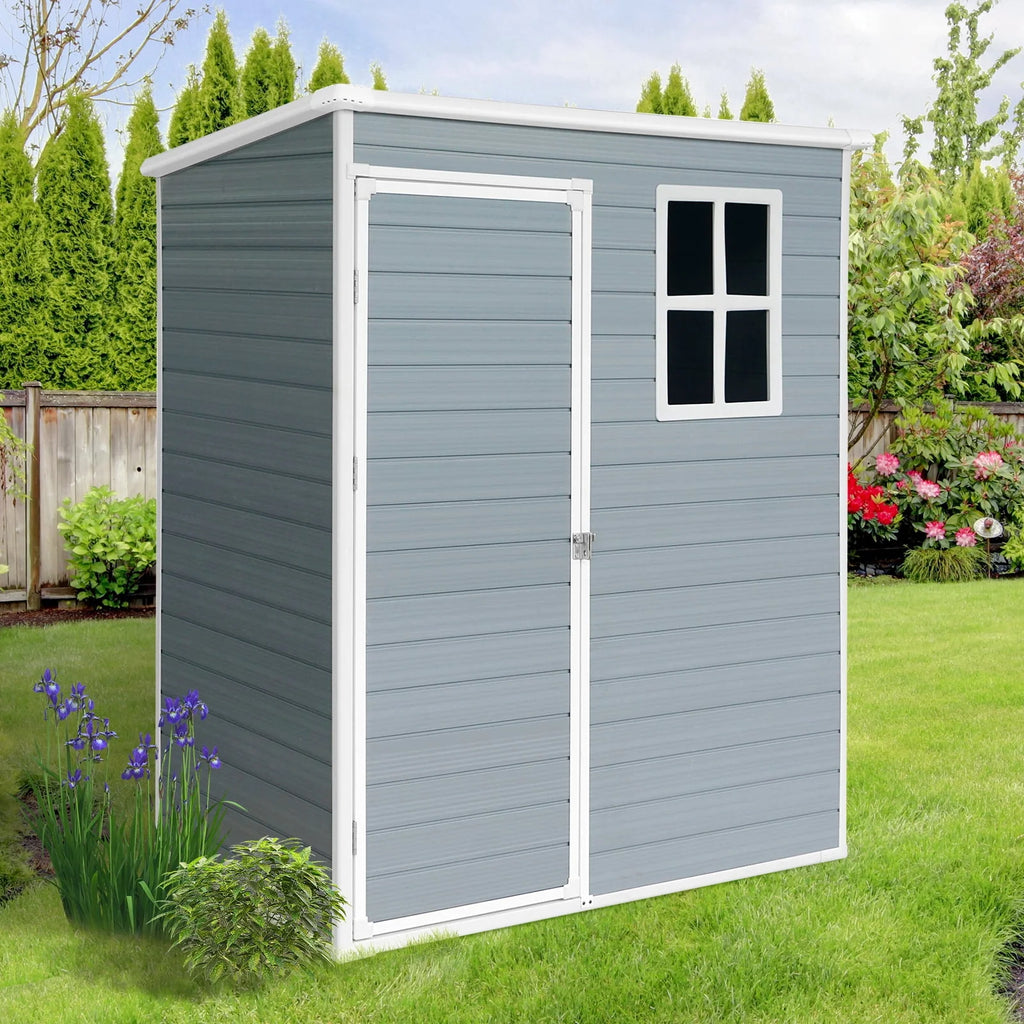 6' x 4.4' Plastic Outdoor Storage Shed with Reinforced Floor I6653