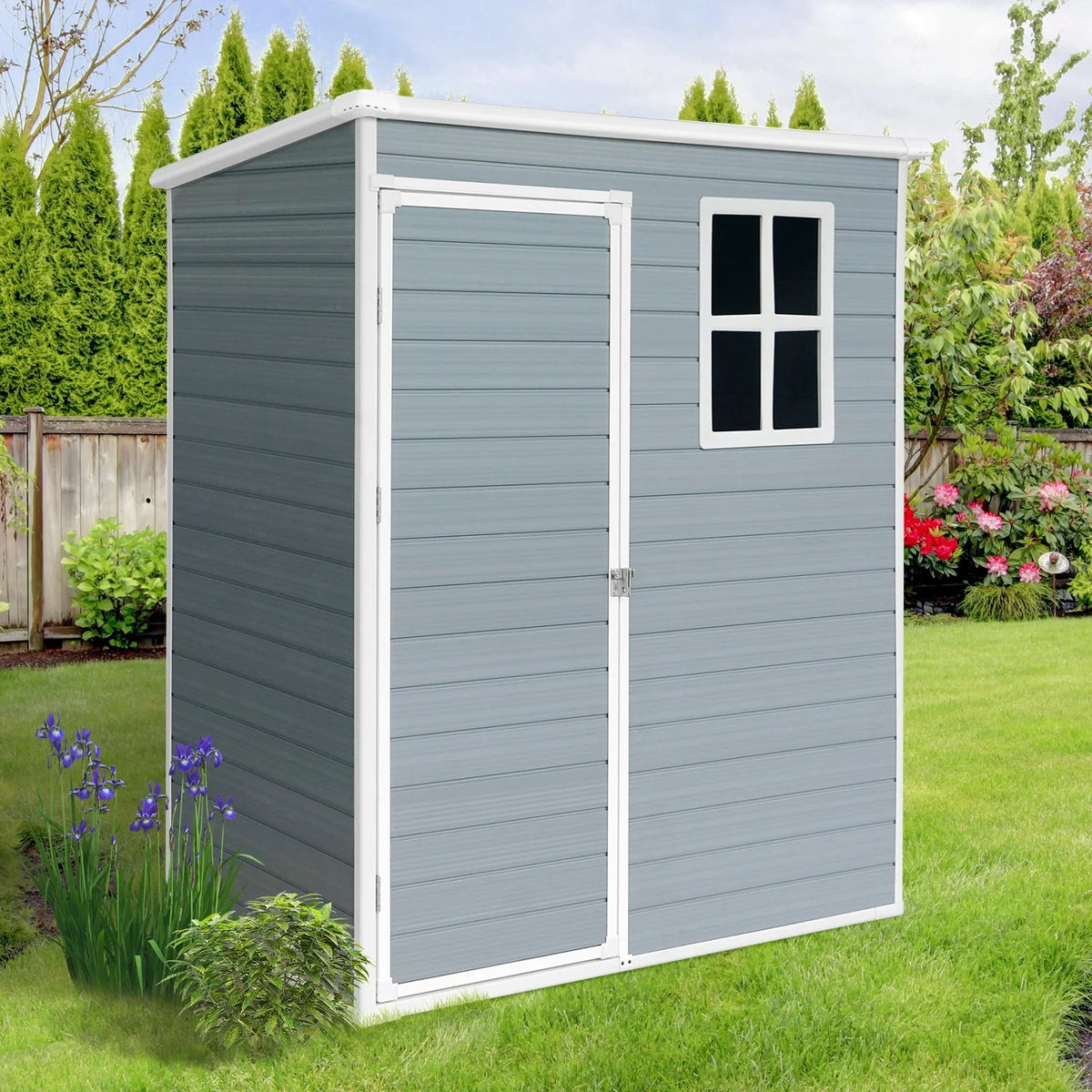 6' x 4.4' Plastic Outdoor Storage Shed with Reinforced Floor I6653