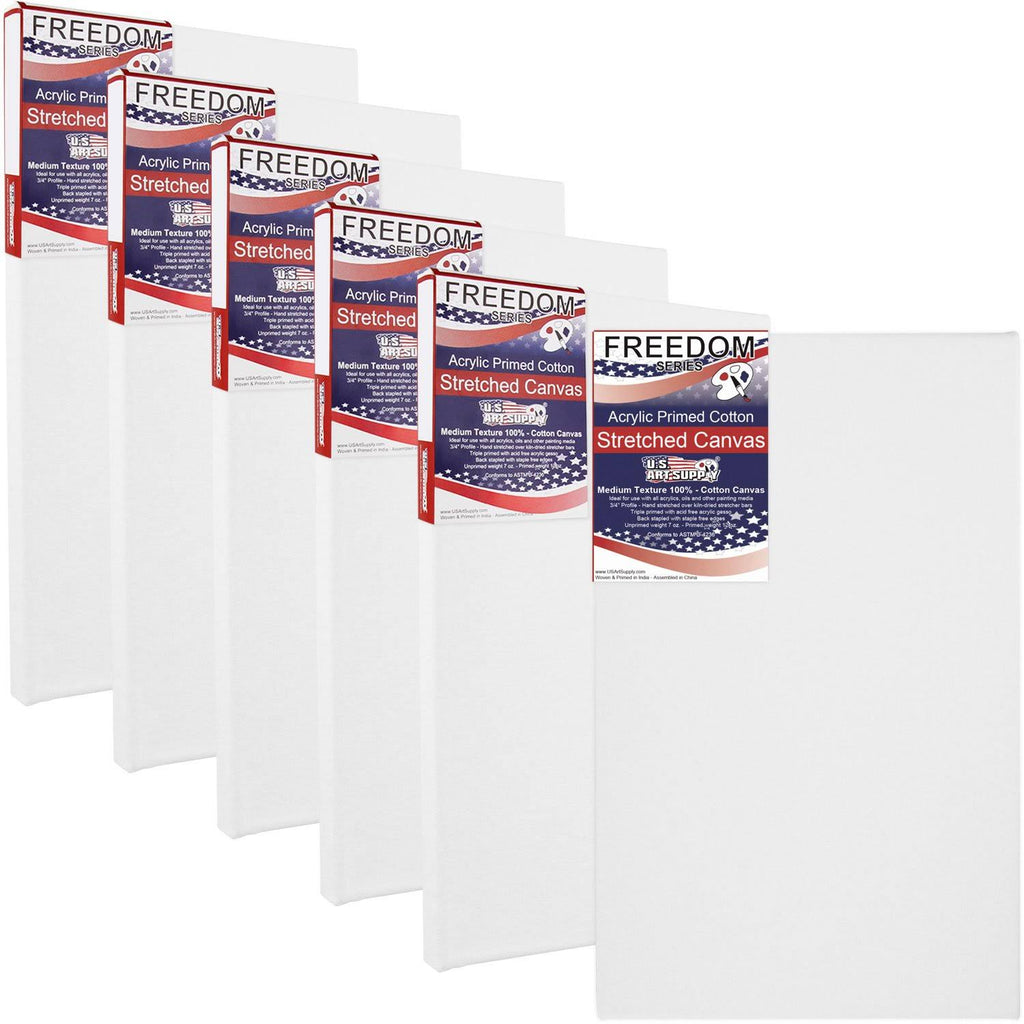 24 inch x 48 inch Stretched Canvas 12-Ounce Primed 6-Pack White Blank 3/4 inch Profile Q756597