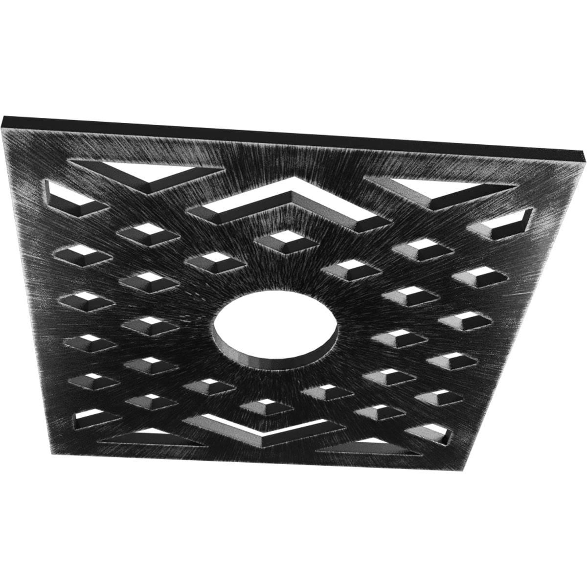 38x22OD x 9 7/8x22ID x 1x22P Chevron PVC Pierced Ceiling Medallion A610
