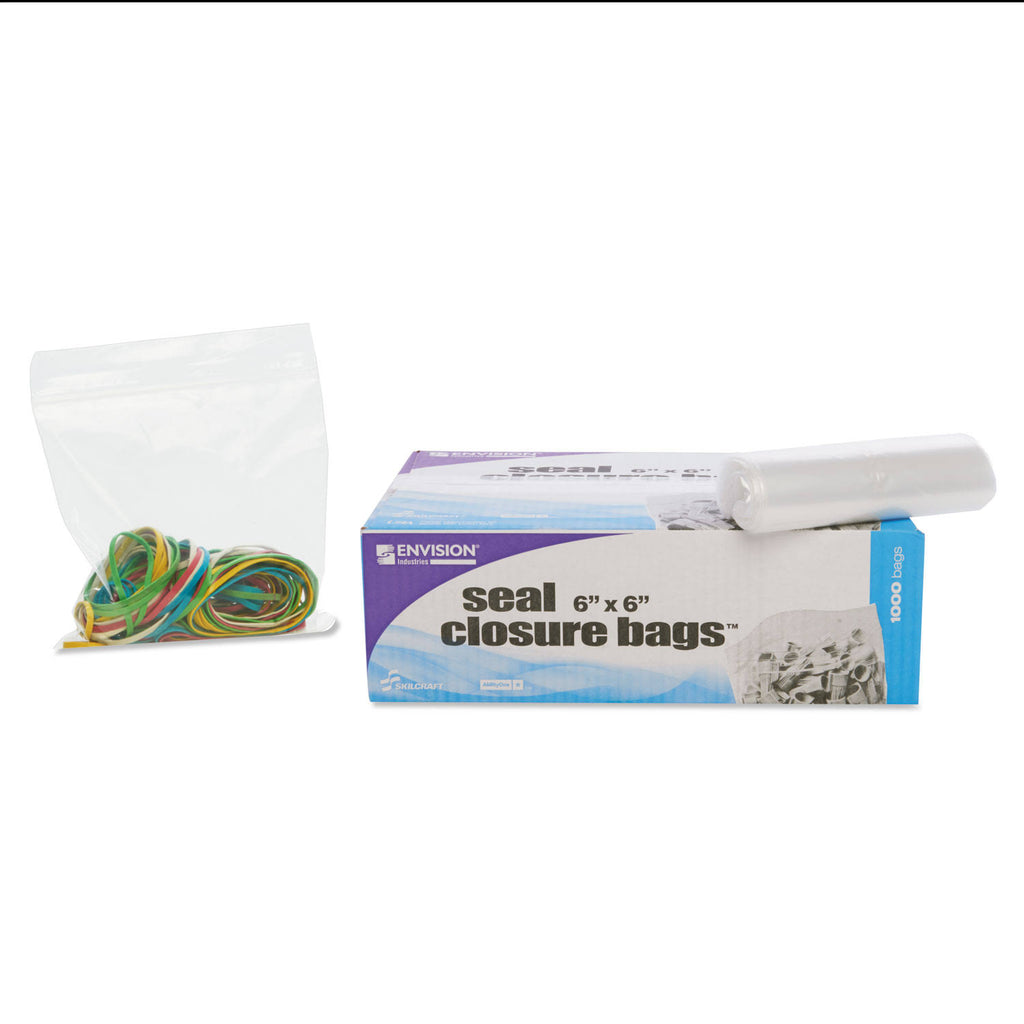 Clear 6 x 6 Zipper Seal Closure Bags, 1000/Carton L552