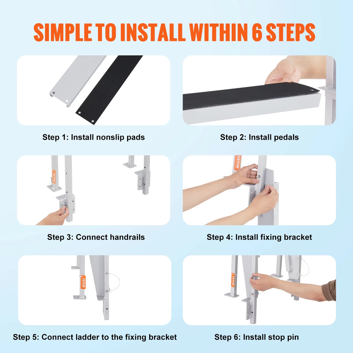 Aluminum 5 Steps Boat Dock Ladder Y2770