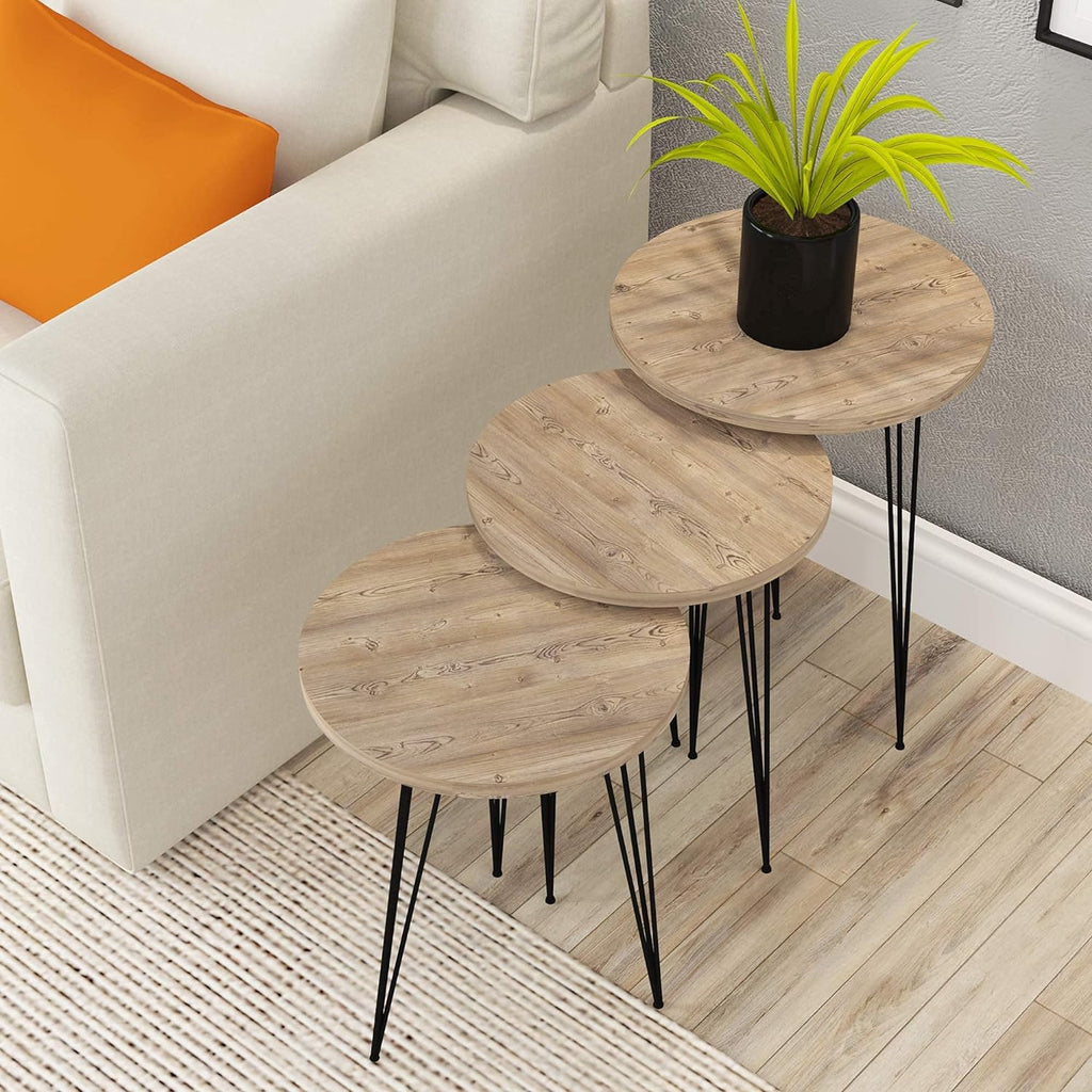 Set of 3 High Gloss Nesting End Tables Y643