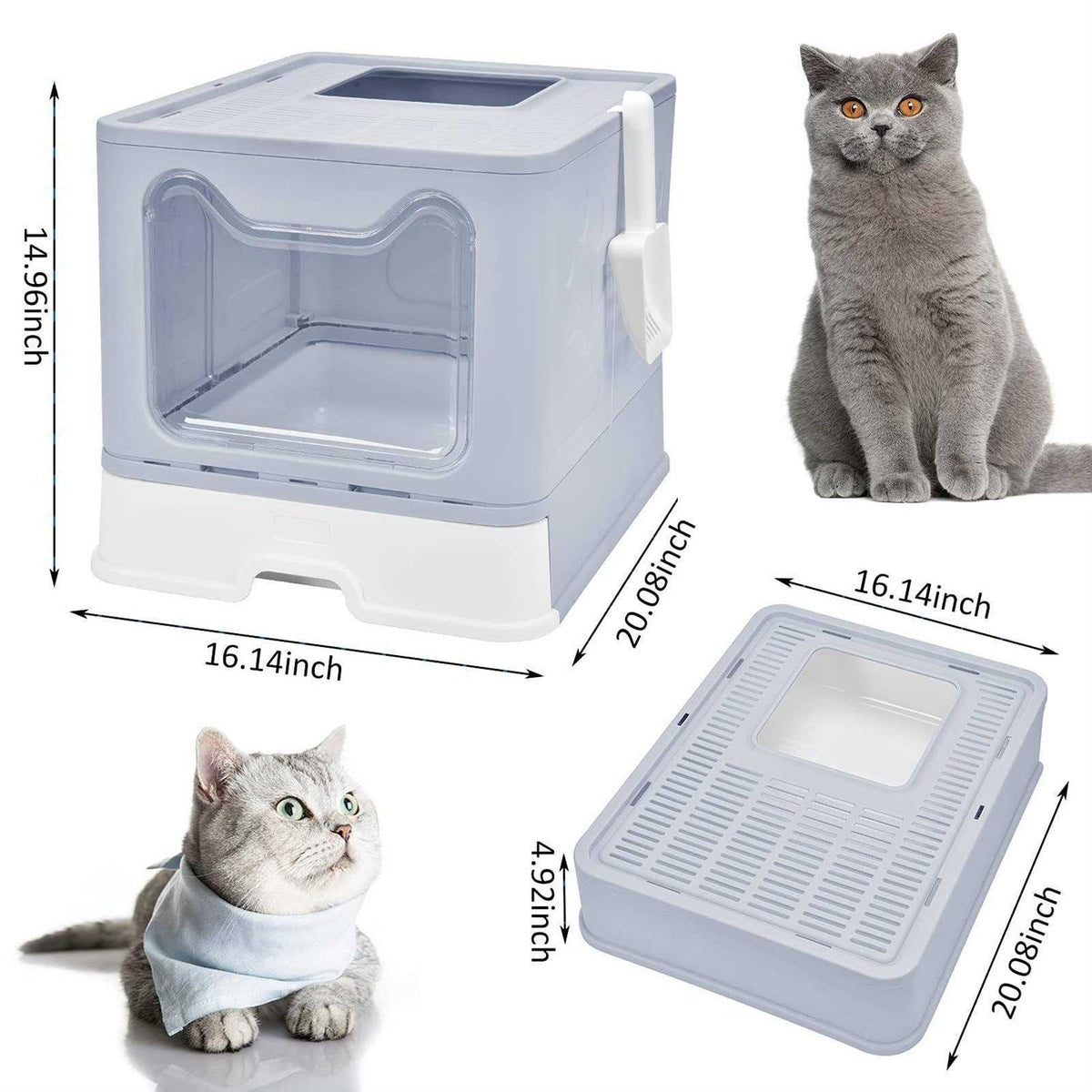 Foldable Cat Litter Box with Lid P43275