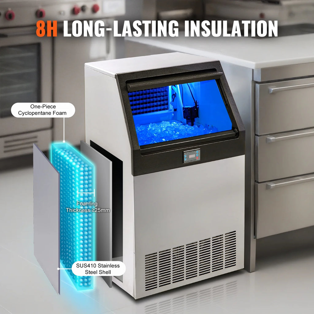 265lbs/24H Freestanding Ice Maker Cabinet Machine M7877