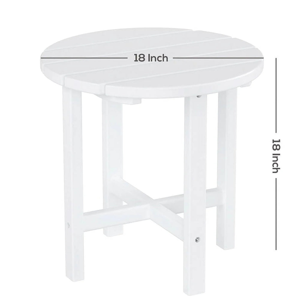 White Round Adirondack Side Table X7781