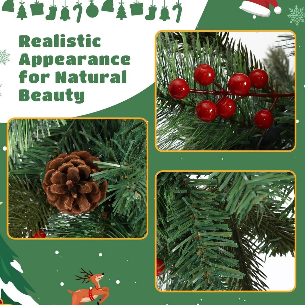 35" Artificial Pine Cone Mailbox Garland with Red Berry G118331