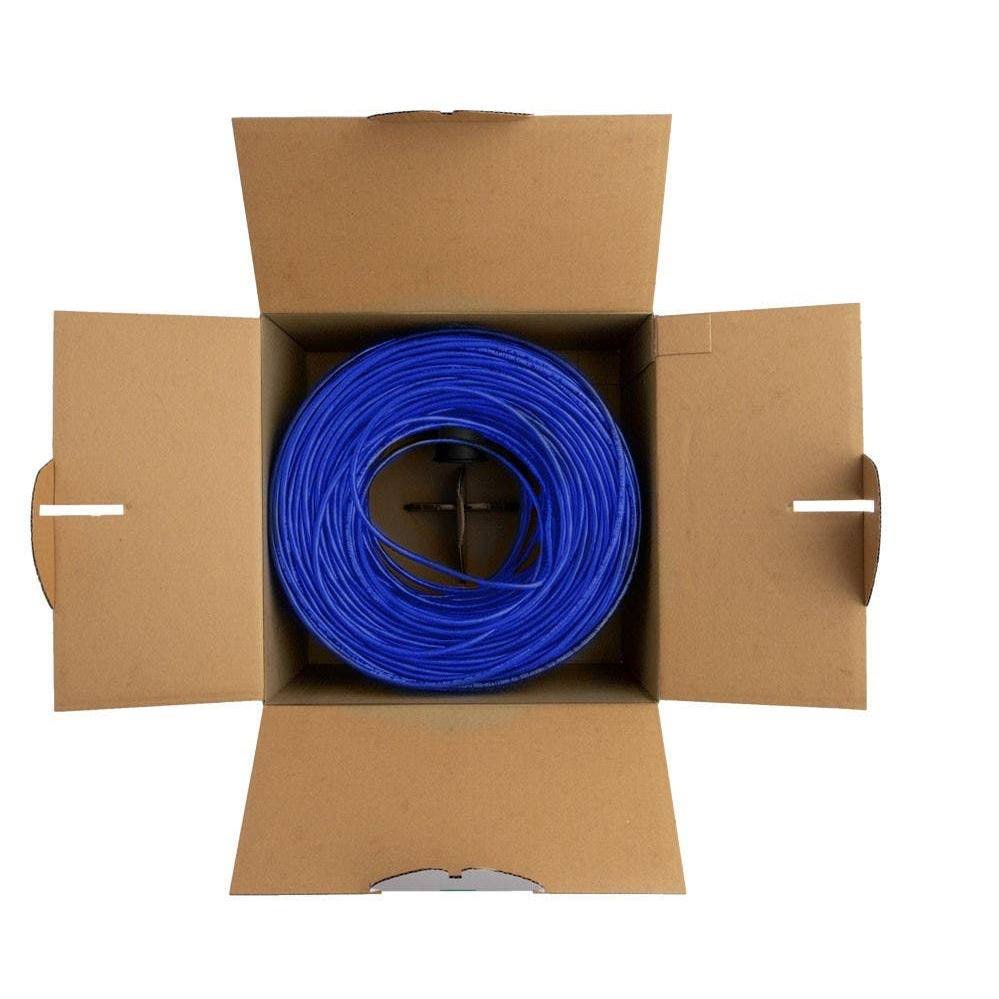 Cat6 Ethernet Bulk Cable 500ft Blue Solid UTP 23AWG H30233