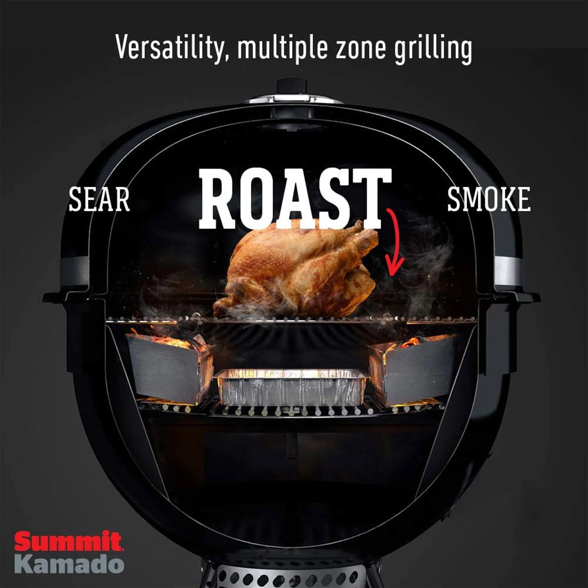Charcoal Grill with Stainless Steel Lid, Black T36930