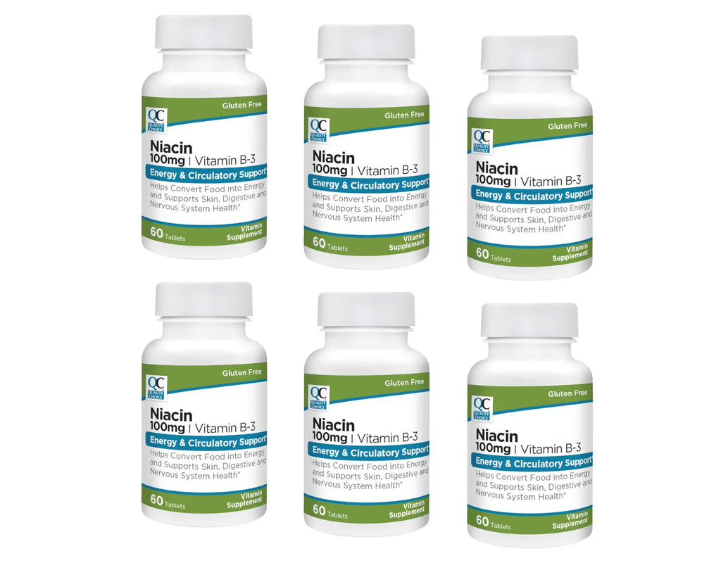 Niacin 100mg Vitamin B-3 Tablets, 60 Count B8071
