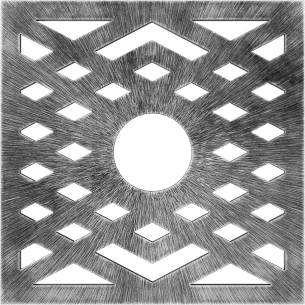 38x22OD x 9 7/8x22ID x 1x22P Chevron PVC Pierced Ceiling Medallion A610