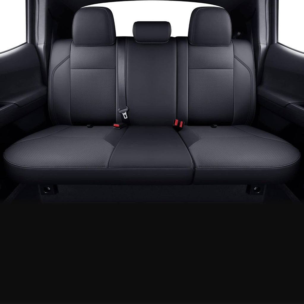 Black & Gray Faux Leather Seat Covers T384523