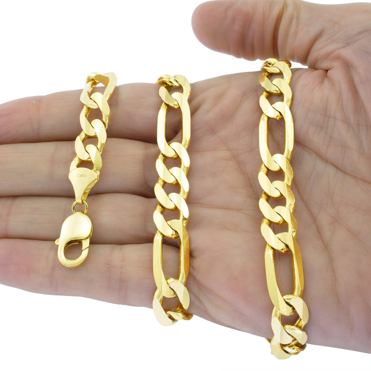 10k Yellow Gold Figaro Chain Link Bracelet A220861