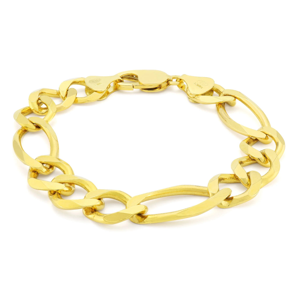10k Yellow Gold Figaro Chain Link Bracelet A220861
