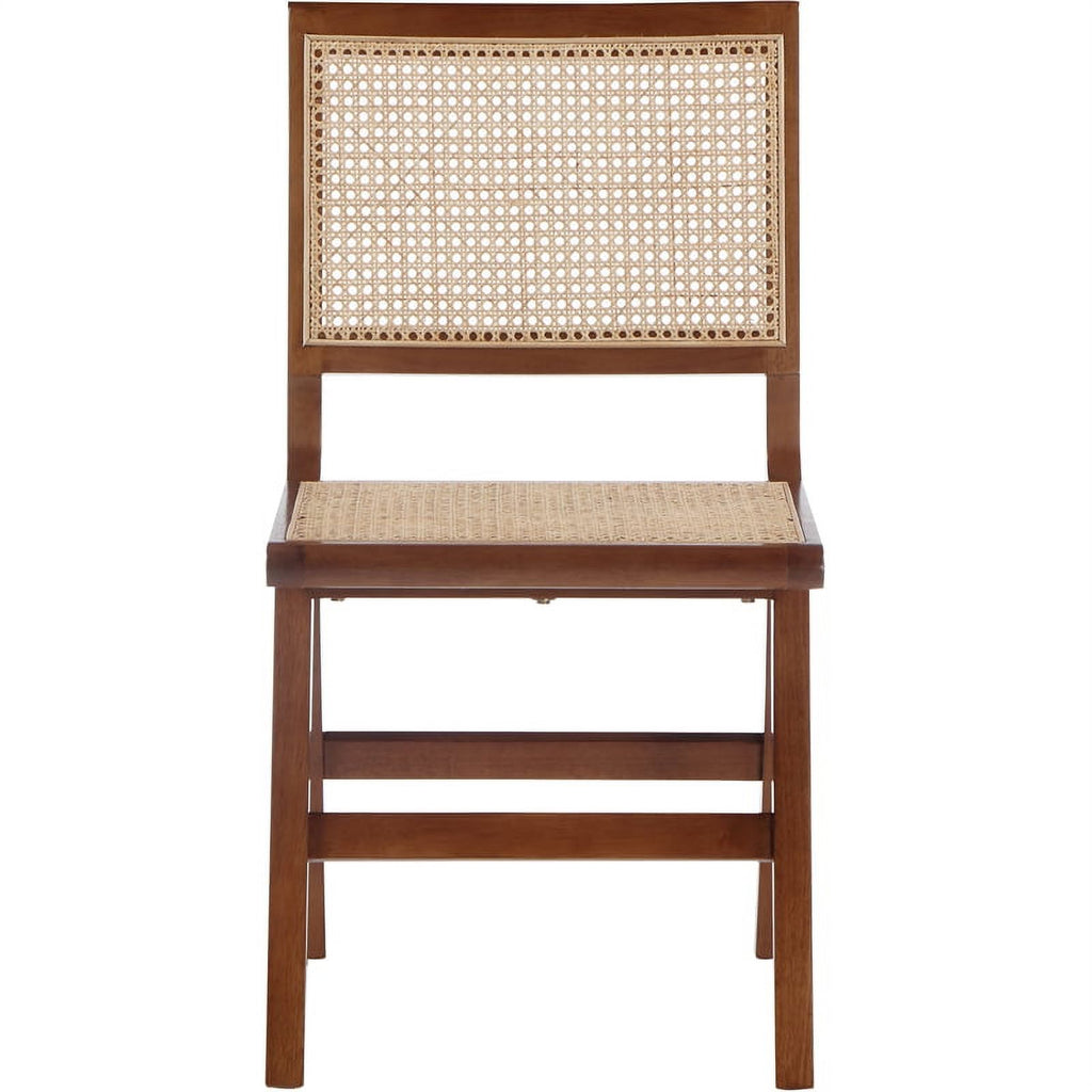 18.1" Solid Wood Dining Side Chair in Walnut (Set of 2) Q815558
