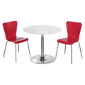 White Red 3 Piece Dining Set Z2911