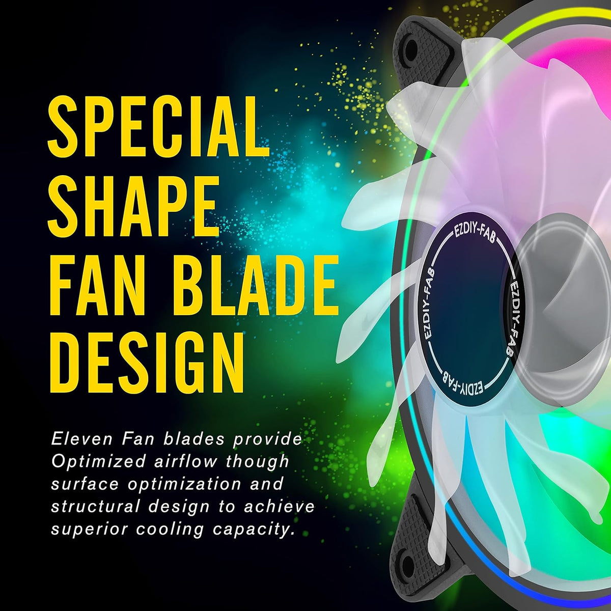 6 Pack 120mm RGB Addressable PC Case Fan with Hub and Remote J990223