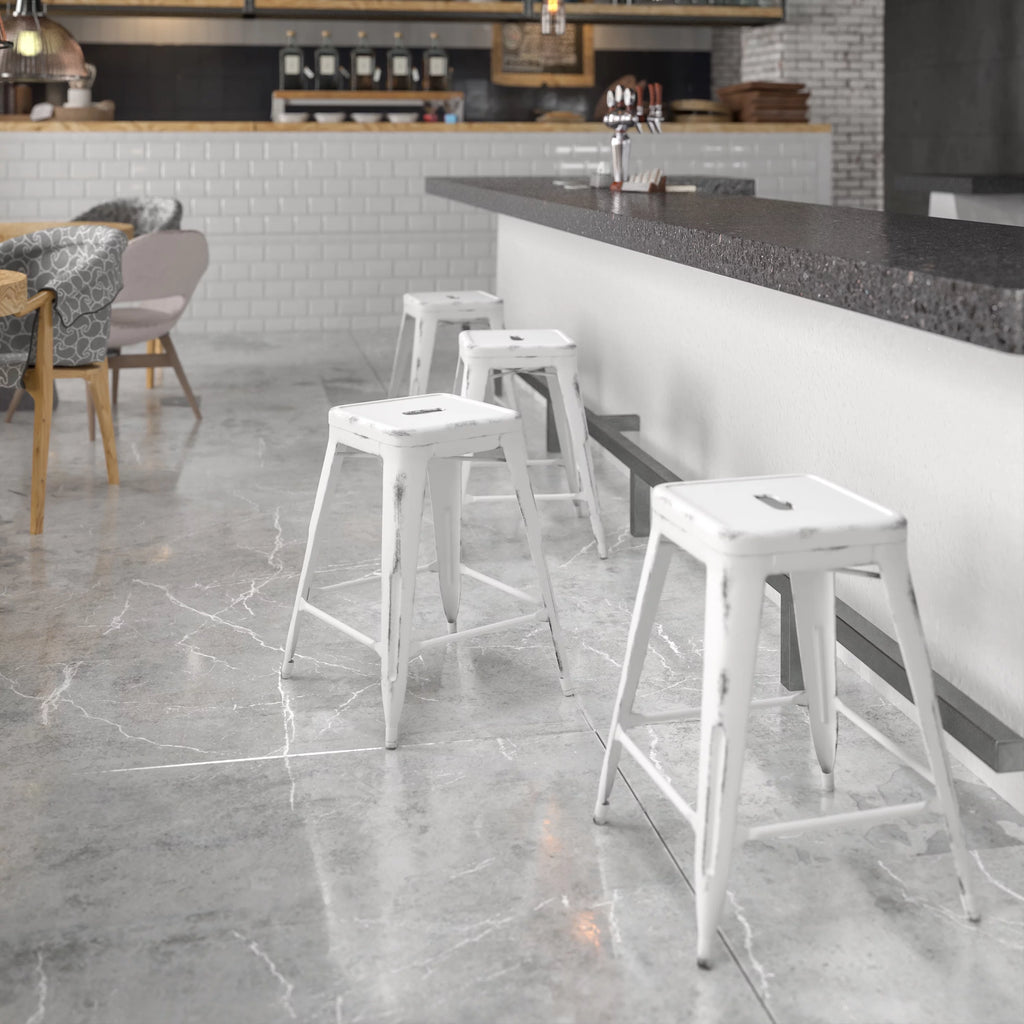 White Outdoor Bar Stool O8602