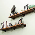 2 Piece Solid Wood Floating Shelf Autumn Brown T175498