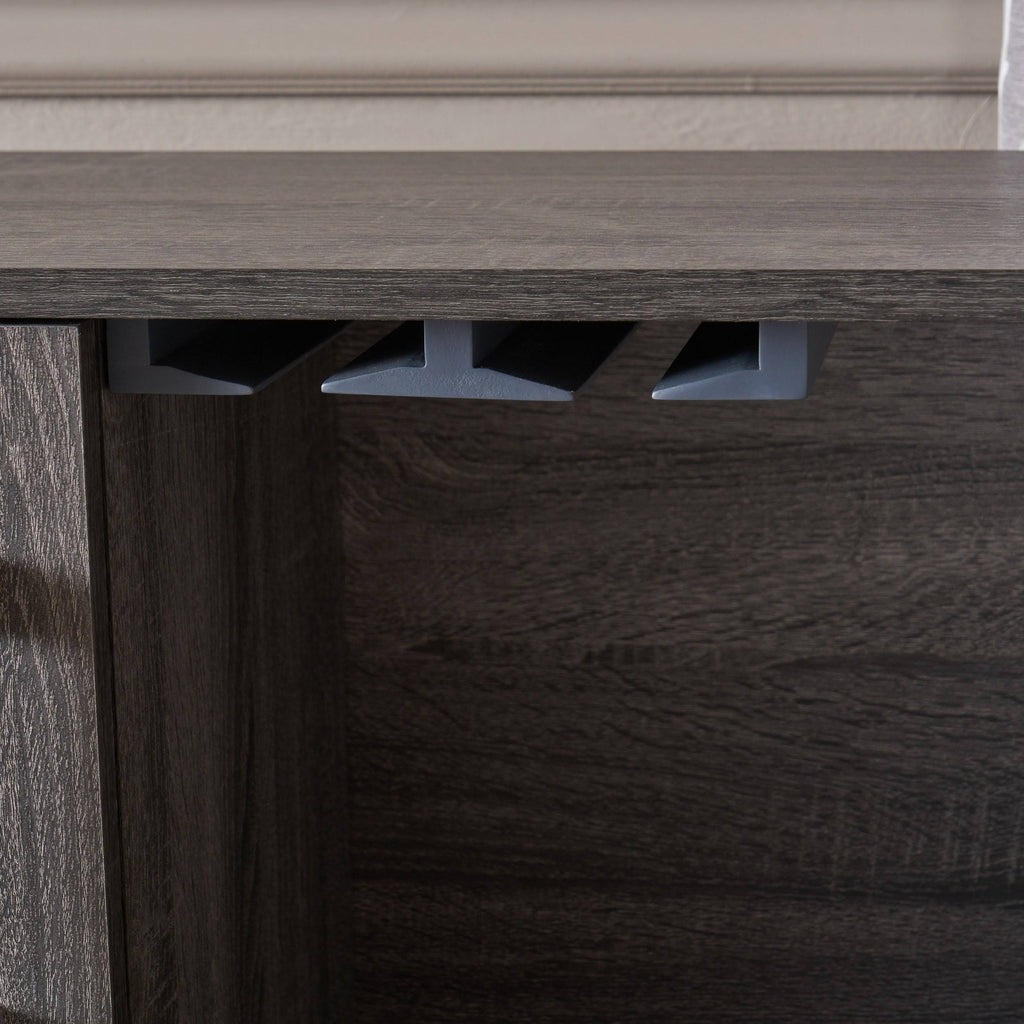 Sonoma Gray Oak and Black Finish Bar Cabinet K833892