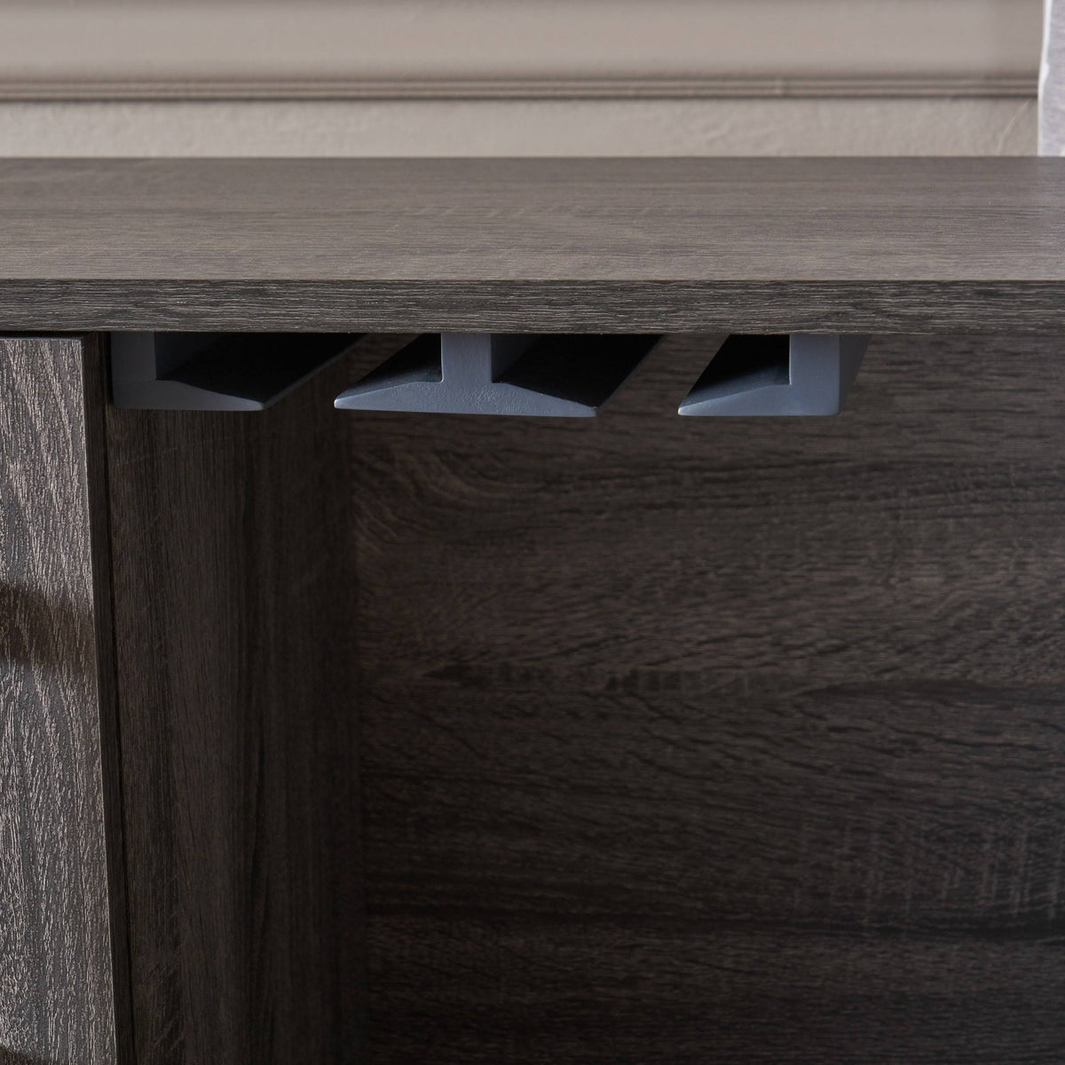 Sonoma Gray Oak and Black Finish Bar Cabinet K833892