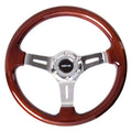 Chrome 3 Spoke 330mm Wood Grain Steering Wheel J959