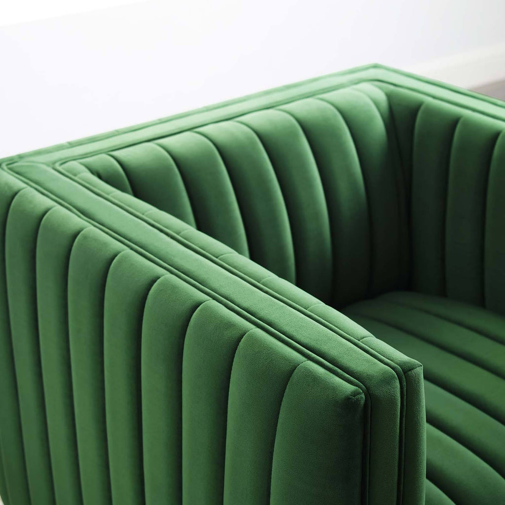 Emerald Performance Velvet Accent Armchair L26155