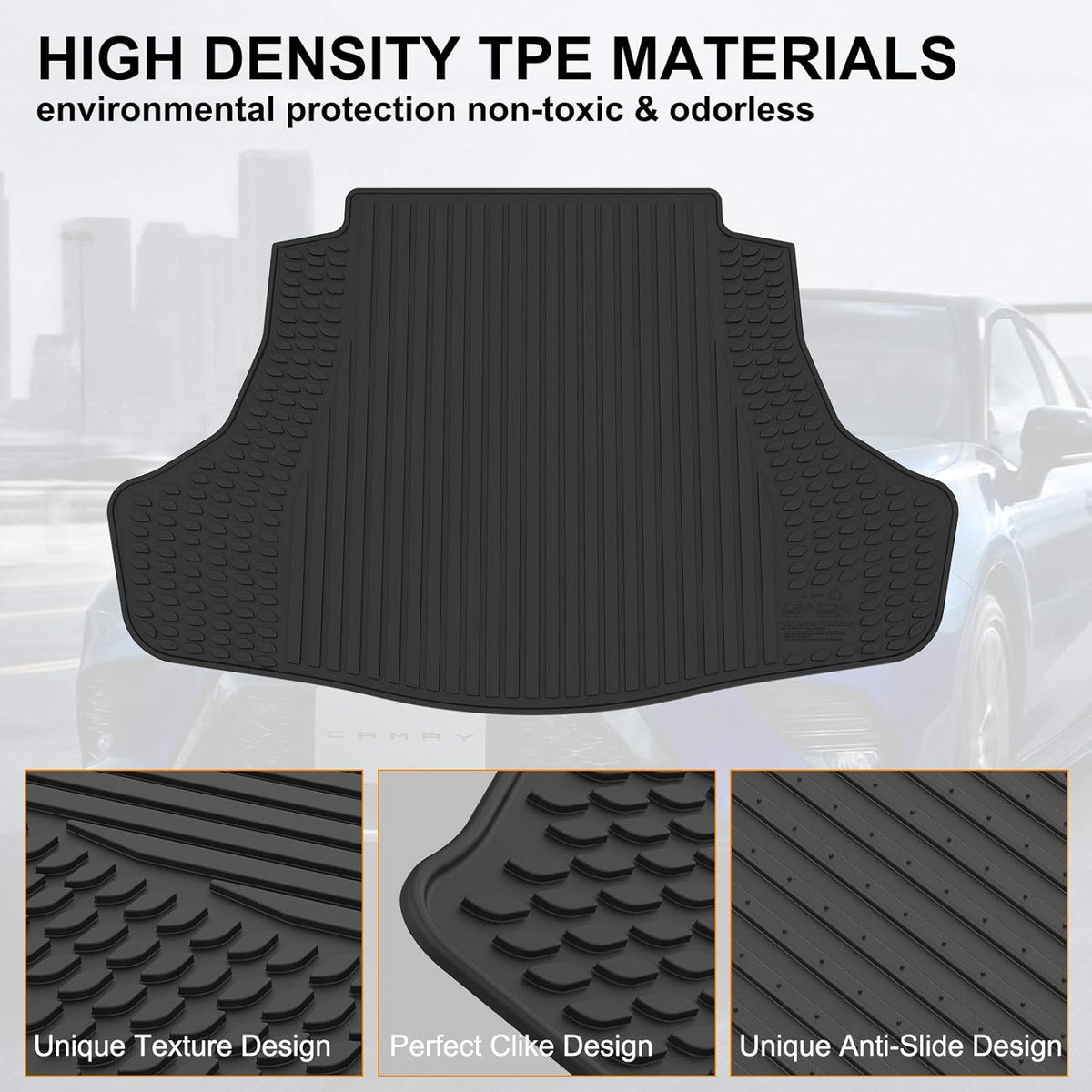 Black TPE Cargo Trunk Mat for Toyota Camry U2050