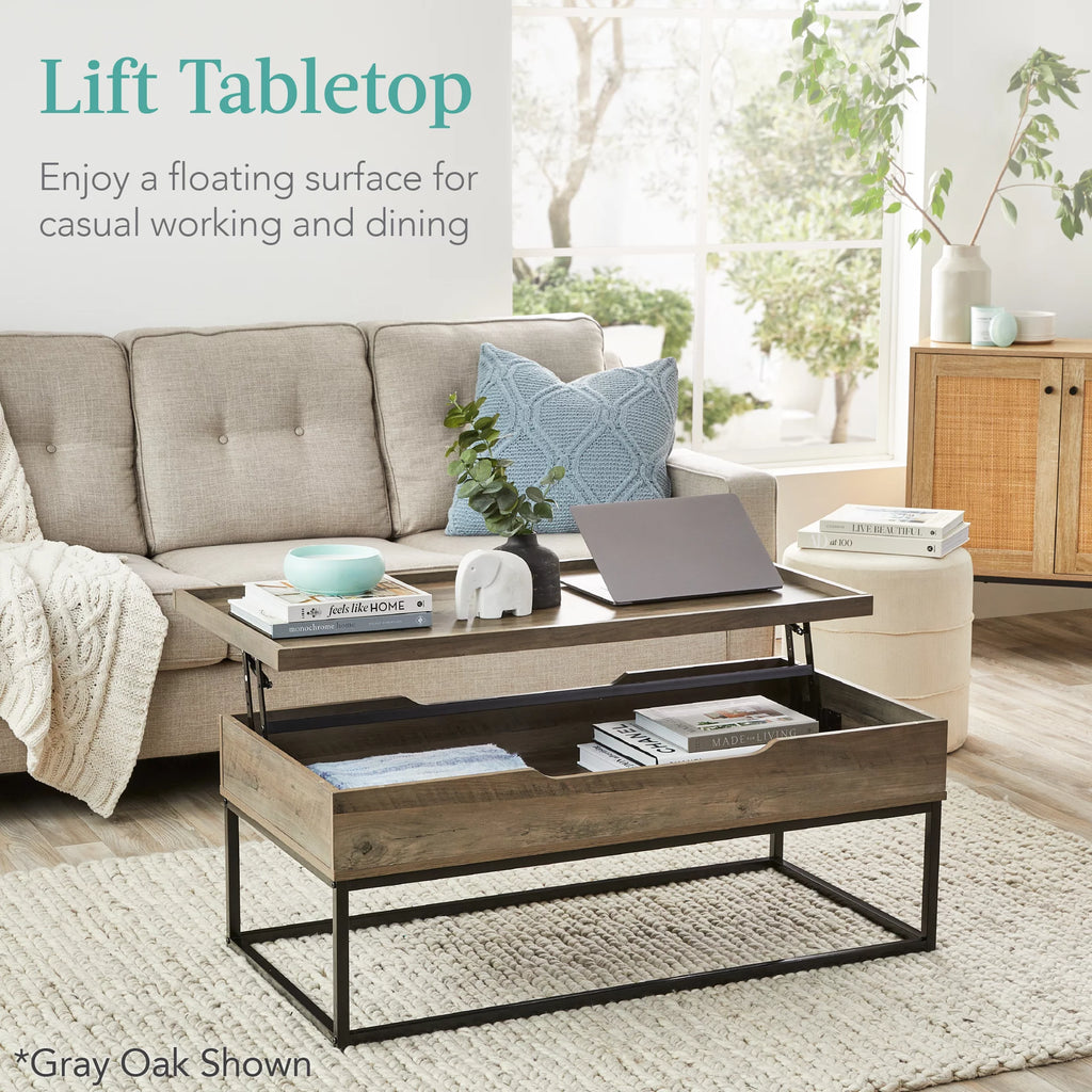 44in Lift Top Coffee Table with Tray Edge Tabletop P496425